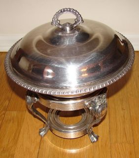   CHAFING DISH VINTAGE 3 PART SERVING FLOWER ARRANGING CHIC WM ROGERS