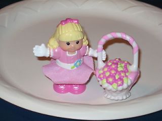   Little People~bendabl​e poseable~3 inch Wedding Flower Girl + Basket