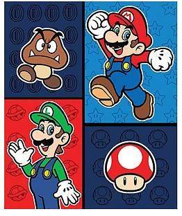 Super Mario 100% Fleece Throw Blanket Bedding Nintendo Luigi 50 X 