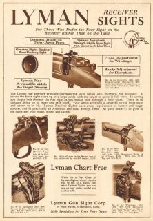 1920s vintage LYMAN Receiver GUN SIGHT Rifle Shooting SPRINGFIELD 