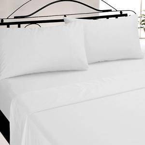 NEW FULL SIZE WHITE HOTEL FLAT SHEETS T 180