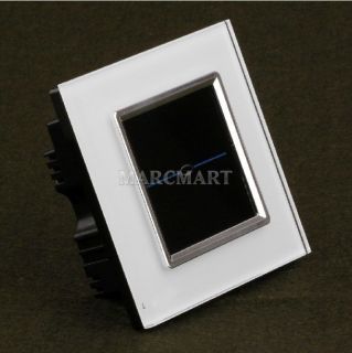   White Crystal Glass Panel Touch Wall Light Switch with LED Indicator