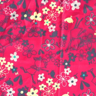 PUL WATERPROOF FABRIC TABLECLOTH OILCLOTH FLORAL RED 56