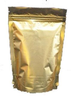 50 3.5x4.25 Gold Zip Lock Foil Bag Pouches