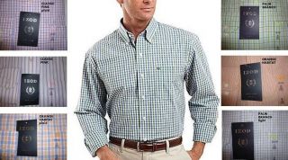IZOD Mens EASY CARE Woven Cotton Long Sleeve casual shirt S M L NEW