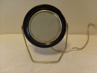   Mid Century Modern Round Black & Chrome mini speaker on Stand RB 1