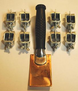 NEW (8 PC) BUTT WELD CLAMPS & COPPER WELDING SPOON AUTO FABRICATION 