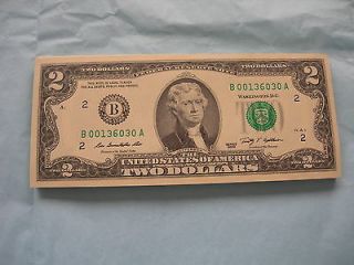 2009 SERIES $2 TWO DOLLAR BILL UNCIRCULATED