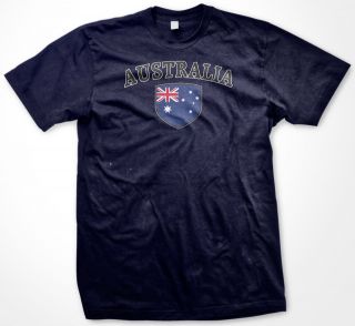   Australian Australis Aussie Flag Crest Soccer Football Mens T shirt