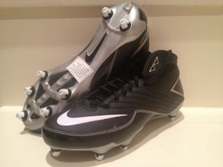 Nike Super Speed D 3/4 Mens Football Cleats Black/White/Si​lver $95