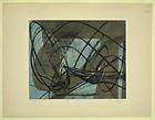 Squid under pier,abstract print,art,engravings,etchings,Minna Citron 