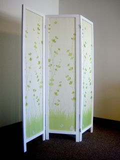 panels Floor Screen Room Divider Tokyo Fabric with White Frame