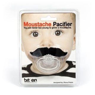   listed Moustache Pacifier Novelty Baby Dummy Fun Toy Funny Baby Gift