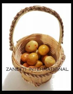   Miniature Wicker Basket of 15 Potatoes * Doll House Food / Vegetables