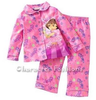 DORA THE EXPLORER Size 2T 3T 4T Toddler GIRLS Pajamas pjs Set SWEET