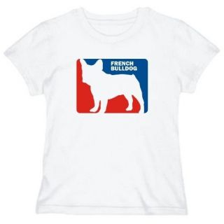 French Bulldog Sports Logo Dogs Womens T Shirt White