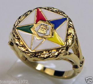 Masonic OES Order of the Eastern Star RING 18K Gold Overlay size 5