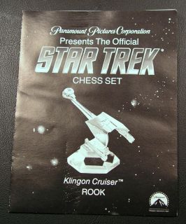 Franklin Mint Star Trek 25th Ann Chess   Klingon Cruiser Rook Book