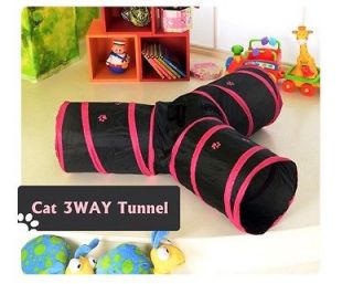 KIT CAT PLAY 3 WAYS CAVE CAT TOY PLAY TUNNEL FUN Peep Hole Tunnel
