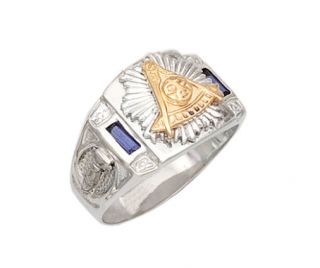 Silver Gold Masonic Freemason Mason Past Master Ring