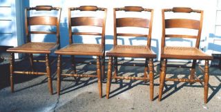 SET OF FOUR (4) MARKED HITCHCOCK, HITCHCOCKVILLE​, CONN. WICKER SEAT 