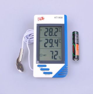 Digital Indoor Outdoor LCD Thermometer Hygrometer C / F Max Min