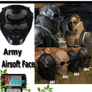 Skull Skeleton Army Airsoft Paintball Gun Full Face Game Protect Safe 