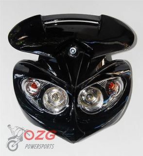 Head Light F2 motorcycle black dirt bike ktm honda lamp fairing mask 