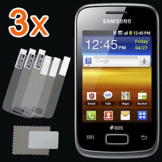 3x CLEAR Screen Protector Film for Samsung Galaxy Y Duos s6102