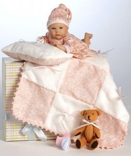   Galleries Peapod Nursery Pretty In Pink 7 Resin Baby Girl Doll