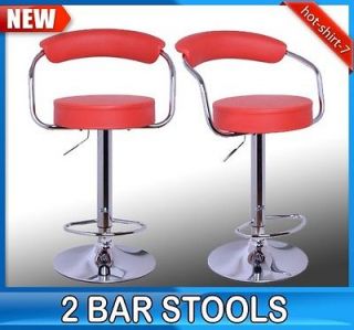 New Red Set Of 2 Counter Pub Kitchen Bar Stool Adjustment BarStool 