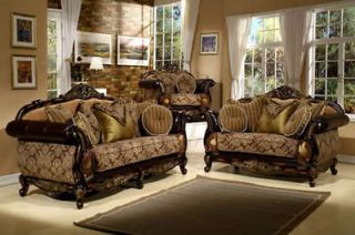 Formal Luxury Sofa & Love Seat Antique Style Traditional Living Room 