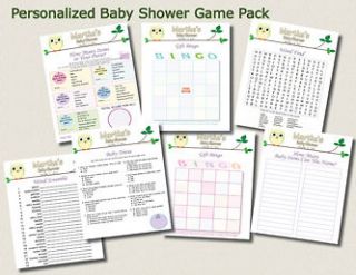 POPULAR BABY SHOWER GAMES OWL THEME HOOTERS GIRL BOY NEUTRAL LEAVES 