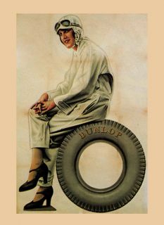   Driver Dunlop Car Tires France French Vintage Poster Repro FREE S/H