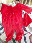 NWT Little Me Red Velvet Christmas Baby Girl Outfit Sleeper Pictures 