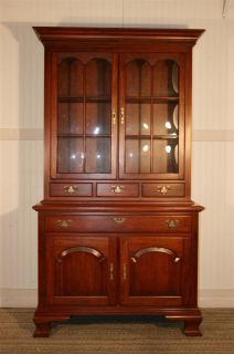   House Solid Cherry Bubble Glass China Closet Cabinet Breakfront