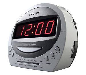 New Sentry Dual Alarm AM/FM Clock Radio   CR 104