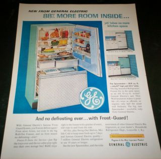 1962 Ad General Electric Frost Guard Refrigerator Fridge advertisement 
