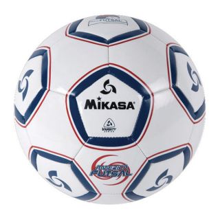 MIKASA FUTSAL INDOOR SOCCER BALL. White/Blue. Official Size 4. Low 