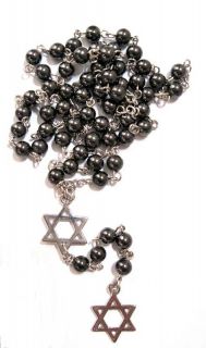 Star Of David Jewish Rosary Beaded pendant neckless