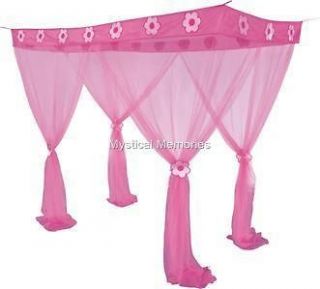 Pink Fairy Princess Mosquito Net 4 Poster Bed Canopy Sg