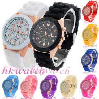   Geneva Popular Silicone Quartz Men/Women/Girl Unisex Jelly Wrist Watch