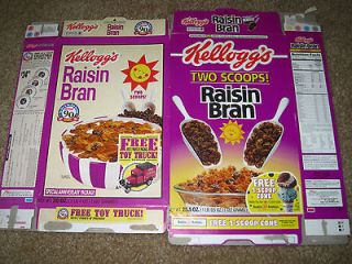 Vintage Raisin Bran Cereal Boxes 1996 Retro Box 90 Years &1997 