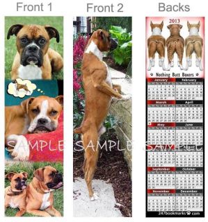 Lot  BOXER 2013 CALENDAR Bookmarks Dog Card Art Mini Calendar for 