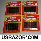 24 Gallant Blades fit Gillette Trac II Plus Razor NON Luburicant 
