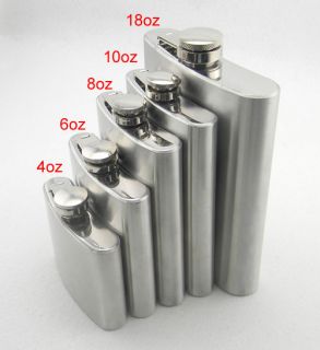New Hip Liquor Alcohol Flask 4 6 8 10 18 oz With Stainless Steel Screw 