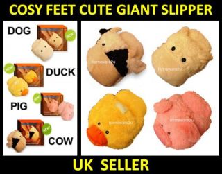 Cosy Soft Snug Snuggle Giant Feet Foot Warmer Slipper Shoe Animal 