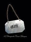   DECANTER LABEL LIQUOR SPIRITS TAG MOTHER OF PEARL TICKET INSCRIBED GIN