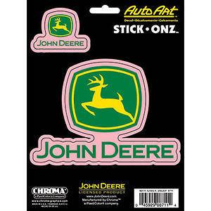 New John Deere Chroma # 8711 Green Pink Logo Vinyl Decal Sticker for 