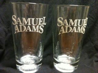 TWO (2) SAMUEL ADAMS Basketball Pint Beer Glasses Sam (16 oz) Boston 